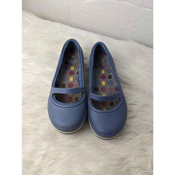 CrocsMary Jane Flats Women’s 11092 Slip On Comfort Round Toe Blue - Picture 1 of 4